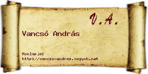 Vancsó András névjegykártya