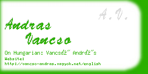 andras vancso business card